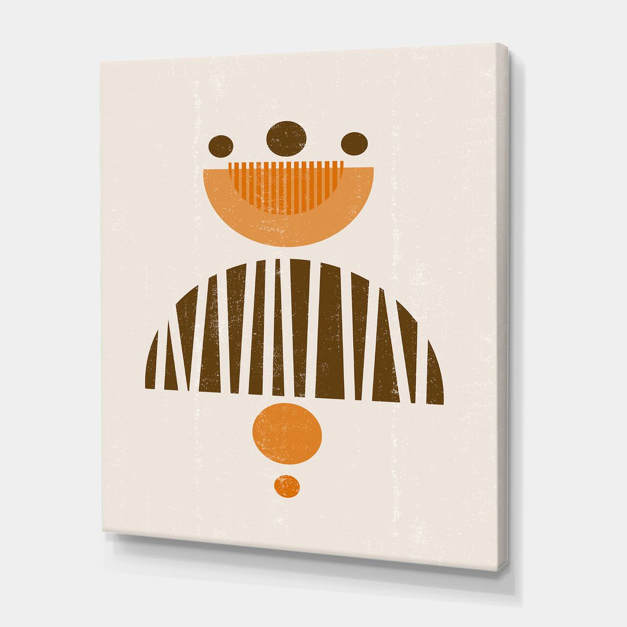 Designart - Abstract Minimal Sun and Moon In Earth Tones IV - Modern Canvas Wall Art Print